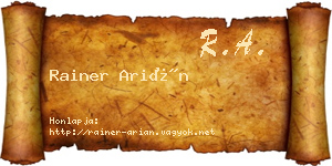 Rainer Arián névjegykártya